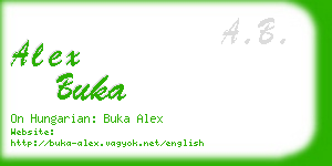 alex buka business card